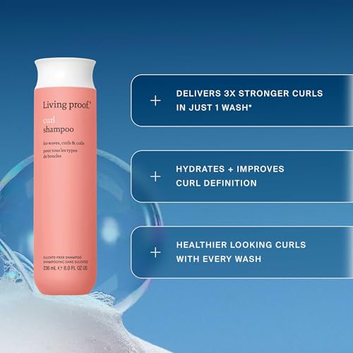Living proof Curl Shampoo, for Wavy, Curly, and Coily Hair, Strengthens and Defines Curls