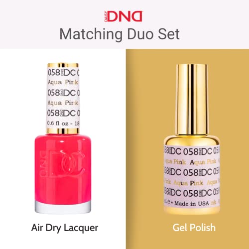 DND DC Gel Polish Set, Pink Collection, UV/LED GelPolish and Air Dry Nail Lacquer, Matching Chip-Free Polish Duo, 0.5 Fl Oz Each
