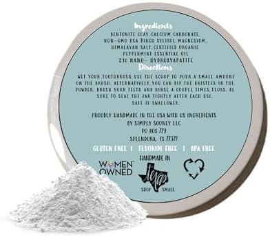 Remineralizing Vegan Mineral Tooth Powder I Peppermint Nano-hydroxyapatite Formula I Natural Whitening I Stronger Teeth 1.5oz (1.5 oz jar)