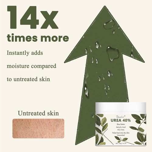 Urea Cream 40 Percent Unscented with Shea Butter Salicylic Acid for feet Maximum Strength for Dry Cracked Feet & Hands Dry Skin Repair Treatment Extra Care Body Deep Moisturizing Cream 10.1 Oz