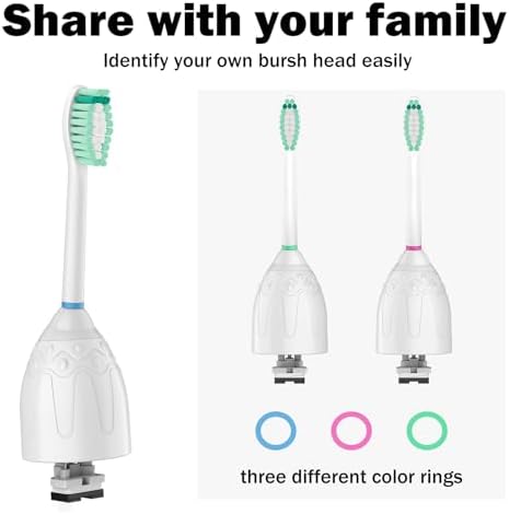 Toothbrush Heads for Philips Sonicare Replacement Brush Heads Medium Soft Dupont Bristles Electric Toothbrush Replacement Heads Fit E-Series Essence Xtreme Elite Advance and CleanCare, 6 Pack