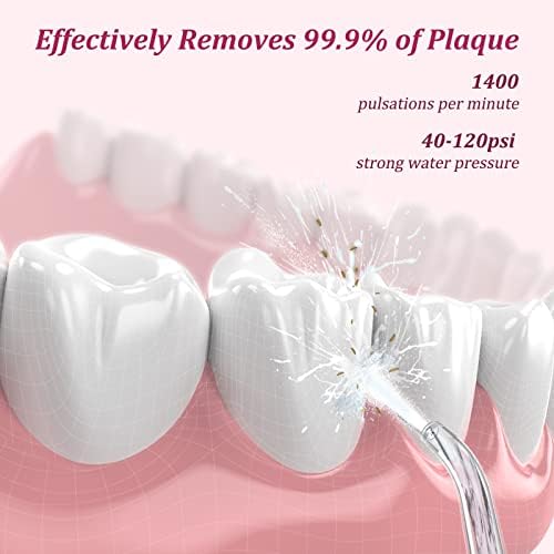 Water Dental Flosser Cordless for Teeth: Portable Oral Irrigator Rechargeable Collapsible Travel Teeth Cleaner with Case, 4 Modes with DIY, 5 Jet Tips, IPX7 Waterproof for Teeth Cleaning