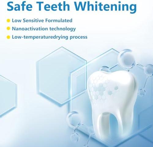 Teeth Whitening Strips for Sensitive, 42 Strips Whitener Safe Whitestrip, Deep Stains Removal Tooth Whitening, Enamel Safe Non-Slip Dry Strip Technology for Whiter Teeth, Mint