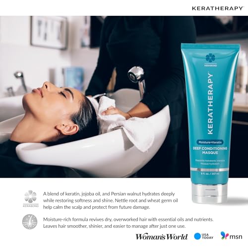 Keratherapy Keratin Infused Deep Conditioning Masque, 8 fl. oz., 237 ml - Moisturizing & Hydrating Hair Treatment with Kerabond, Jojoba, Nettle Root Extract, Wheat Oil, & Persian Walnut