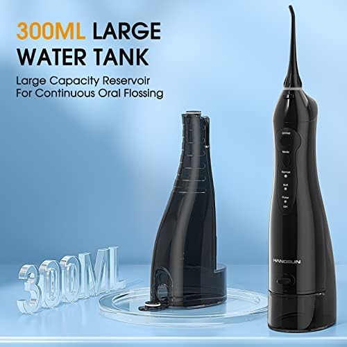 Water Flossers for Teeth Cordless Rechargeable Dental Oral Irrigator Water Jet for Teeth Braces Care with 8 Jet Tips for Travel and Home Use (Black)