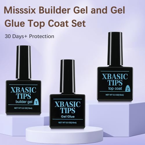Misssix French Tip Press On Nails, 160Pcs Pink French Gel Nail Tips, Short Square Soft Gel Fake Nails, X-BASIC Tips Kit for Nail Art DIY 16 Sizes