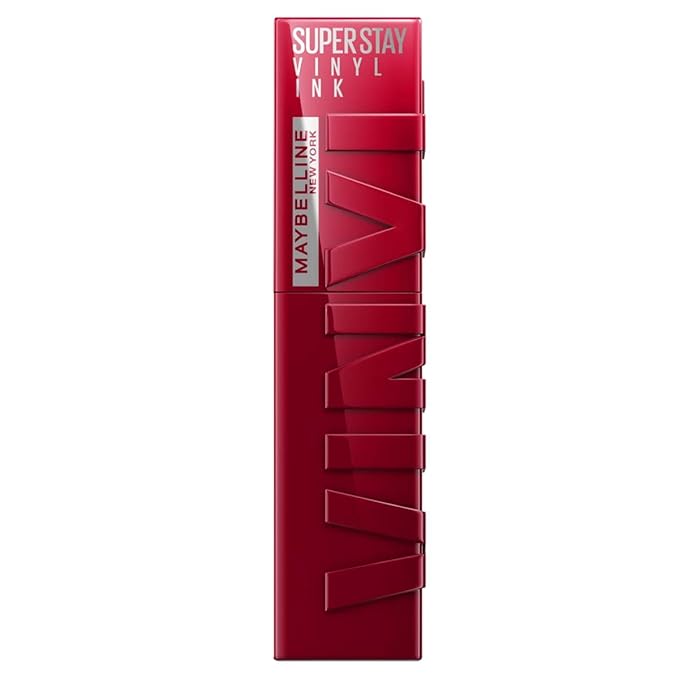 MAYBELLINE Super Stay Vinyl Ink Longwear No-Budge Liquid Lipcolor Makeup Bundle with Cranberry Red 0.14 fl oz and Deep Wine Red 0.14 fl oz Lipsticks