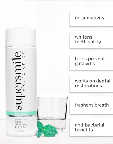 Supersmile Extra Whitening Pre-Rinse - Clinically Formulated Pre-Brush Dental Mouthwash, 16 Fl. Oz (1-Bottle)