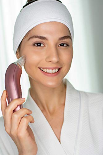 Vivitar Microdermabrasion/Facial Pore Cleanser, Vacuum Suction Exfoliating Extractor Tool with 3 Beauty Attachments, Removes Blackheads & Whiteheads, Rose Gold (Pack of 3)