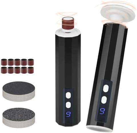 Electric Foot Callus Remover, Electric Foot File Speed Adjustment & Direction of Rotation Controller, Pedicure Tools for Feet with 20Pcs Replacement Sandpaper and 10Pcs Barrel Sandpaper