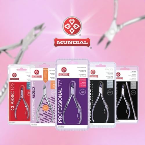 Professional Cuticle Nipper Mundial 772 PR - Brazilian Manicure Quality Long Handle Stainless Steel Trimmer Cutter for Fingernails and Toenails