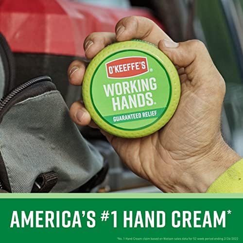 O'Keeffe's Working Hands Hand Cream (3.4 oz Jar) and Healthy Feet Foot Cream (3.2 oz Jar) - Repairing Skincare for Extremely Dry, Cracked Hands and Feet, Travel Size