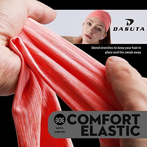 Workout Headbands for Women Sports Sweatbands Yoga Hairbands for Fitness Elastic Athletic Non Slip Wicking Headscarf for Men Womens and Girls 10 PCS (Style 3-10 Color)