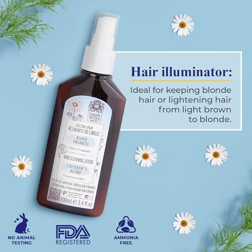 Camomila Intea Hair Lightener For Kids– Premium Sun Lightening Spray for Hair – Chamomile Hair Lightener Spray for Naturally Lighten Hair – No Bleach/Ammonia – Child-Friendly Formula - 3.4 Oz