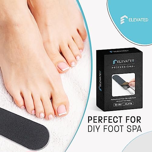 Professional Pedicure File Refills - Pack of 50 Foot File Replacement Pads - Black - Disposable Foot Files for Pedicures - Pedi Foot File Pads with Water Resistant Strong Adhesive (100 Grit)