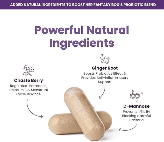 Her Fantasy Box | Healthy Box Probiotics Vaginal Care Advanced Formula for PMS Relief, Hormonal Balance, and UTI Prevention