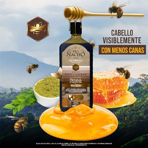 Tio Nacho Tío Nacho Efecto Anti-Canas, Shampoo Anti-Caída con Henna Egipcia