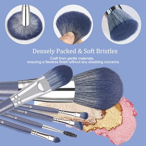 Makeup Brushes, HEYMKGO 16Pcs Makeup Brush Set Professional Synthetic Foundation Blending Blush Face Brushes, Eye Shadows Concealers Powder Brush Kit for Makeup