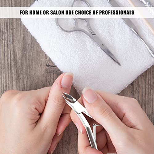 Chumia 20 Pcs Cuticle Trimmer Stainless Steel Cuticle Nippers, Nail Edge Cutter Clippers Dead Skin Trimmer Pointed Pedicure Manicure Nipper Remover Care Tools Bulk for Fingernails Toenails(Silver)