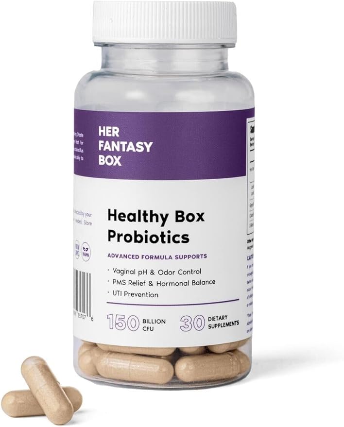Her Fantasy Box | Healthy Box Probiotics Vaginal Care Advanced Formula for PMS Relief, Hormonal Balance, and UTI Prevention