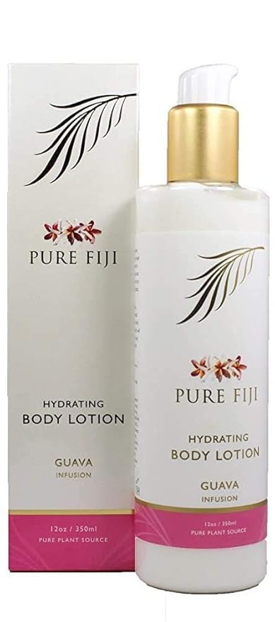 PURE FIJI Body Lotion Hydrating - Moisturizing Lotion for Dry Skin with Coconut Milk and Vitamin E, Organic Body Lotion For Women and Men, Guava Scent, 12 oz