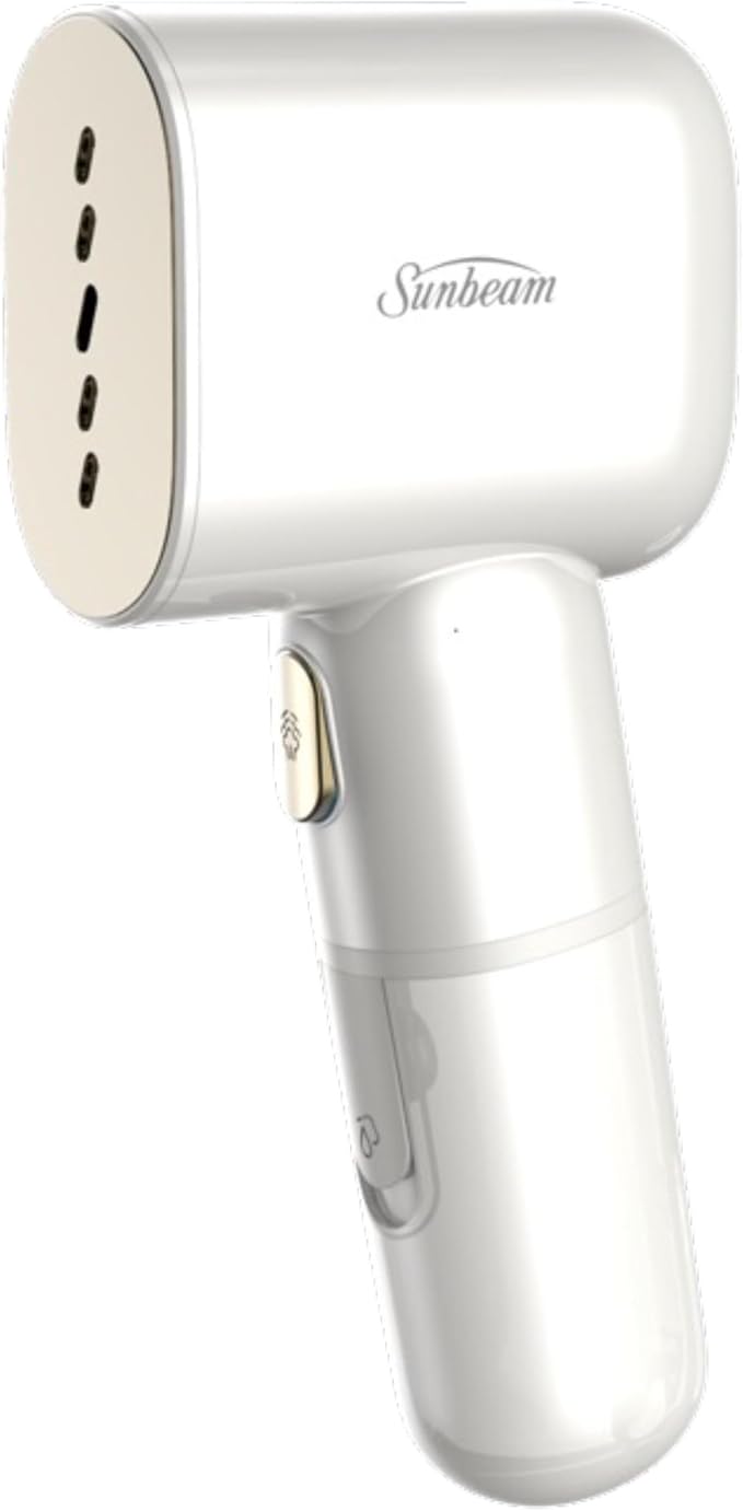 Sunbeam MiniPower 1000W Portable Garment Steamer – Nonstick Steam Plate, 125mL Tank, 8 Minutes Continuous Steam, Horizontal & Vertical Steam, 30-Second Heat-Up, 3-Year Limited Warranty
