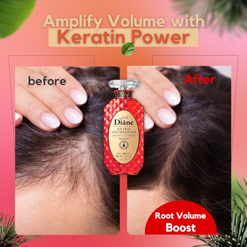 Moist Diane Hair Fall Shampoo and Conditioner Set for Fine Hair, Anti Hair Loss Shampoo for Women & Men by Argan Oil, Keratin & Ceramides from Japan, Silicone & Sulfate Free 30.4 Fl Oz VOLUME & SCALP