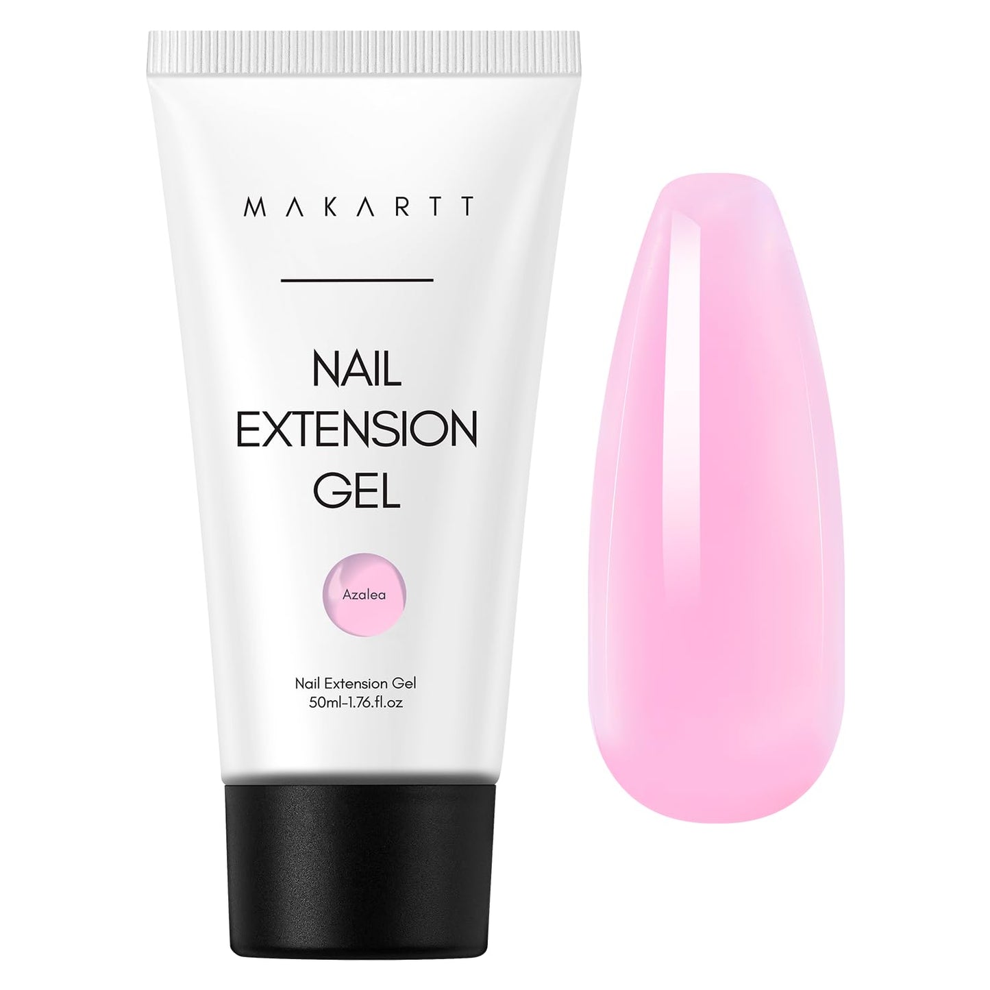 Makartt Poly Nail Gel: 50ML, Sheer Pink Color, Strong Builder for Extension Strengthener 3D Diy, Resistent Hard Gels for Nails Manicure Supplies Home Salon-Azalea