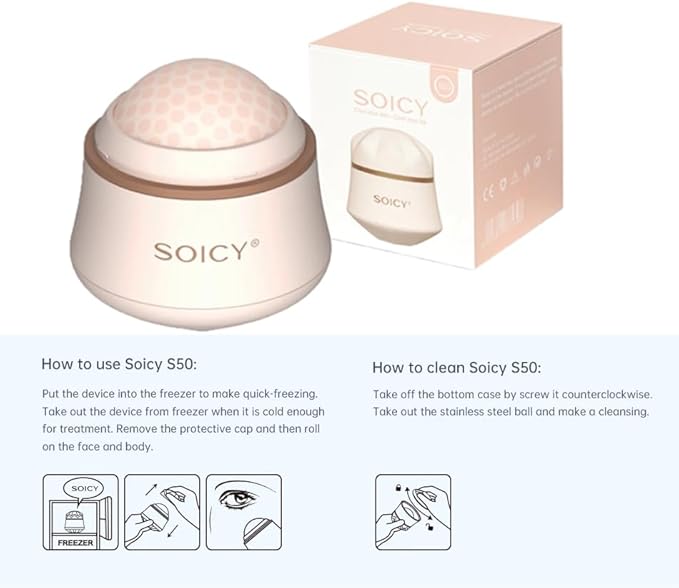 ONLYSKY BEAUTY Ice Roller for Face Body Massager Cold Massage Tools Facial Roller Women Gift （ Plastic）
