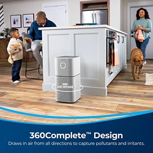 BISSELL Air180 Air Purifier For Home, Bedroom, HEPA Filter, Filters Smoke, Allergies, Pet Dander, Odor, Dust, Gray, 3496+