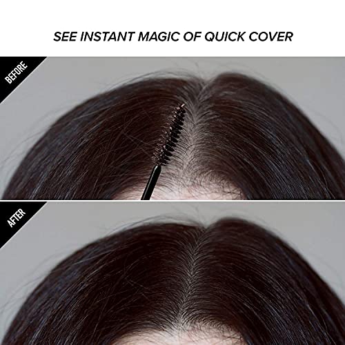 RED by KISS Quick Cover Root Touch Up Rescue (Natural Dark Brown 2 Pack), Mascara Natural Water-Resistant Temporary Gray Concealer Cover Up Brush for Hair Mustache & Beard, Formulated with Jojoba Oil
