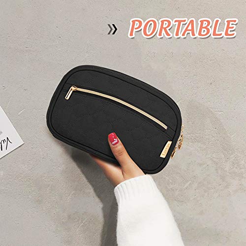 LUXJA Nail Polish Case - Holds 10 Bottles (15ml - 0.5 fl.oz), Nail Polish Organizer with Zipper Pockets (Bag Only), Black