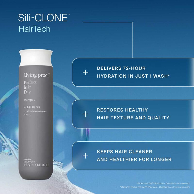 Living Proof Hydrated Hair Essentials Kit - Includes Travel Size Perfect hair Day Shampoo, Conditioner, 5-in-1 Styling and Dry Shampoo ($74 value)