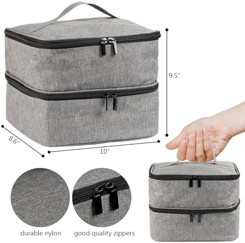 Nail Polish Carrying Case, Portable Nail Polish Organizer Holds 30 Bottles, Nail Polish Holder Case With Removable Sections, Nail Lamp Storage Bag, Storage Organizer for Manicure Set