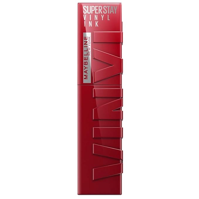 MAYBELLINE Super Stay Vinyl Ink Longwear No-Budge Liquid Lipcolor Makeup Bundle with Cranberry Red 0.14 fl oz and Deep Wine Red 0.14 fl oz Lipsticks