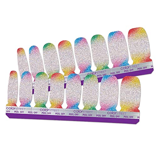 Color Street: Throwing Shade (Silver glitter w. rainbow accents)