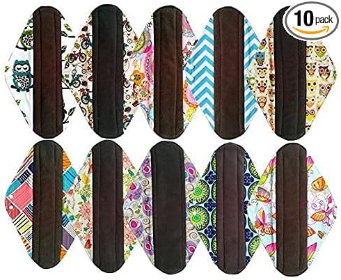 10PCS 14 Inch Overnight Cloth Reusable Washable Menstrual Pads Sanitary Pads