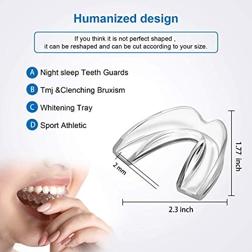 4 Pack Kids Mouth Guard for Grinding Teeth & Clenching, Eliminates TMJ, Stops Bruxism, Athletic Night & Sport Guard (Kid Size)