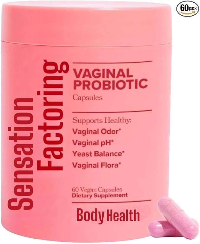 Vaginal Probiotics for Women's pH Balance with Prebiotics & Lactobacillus Blend, Promotes Healthy Vaginal Odor & Flora, 60 Count