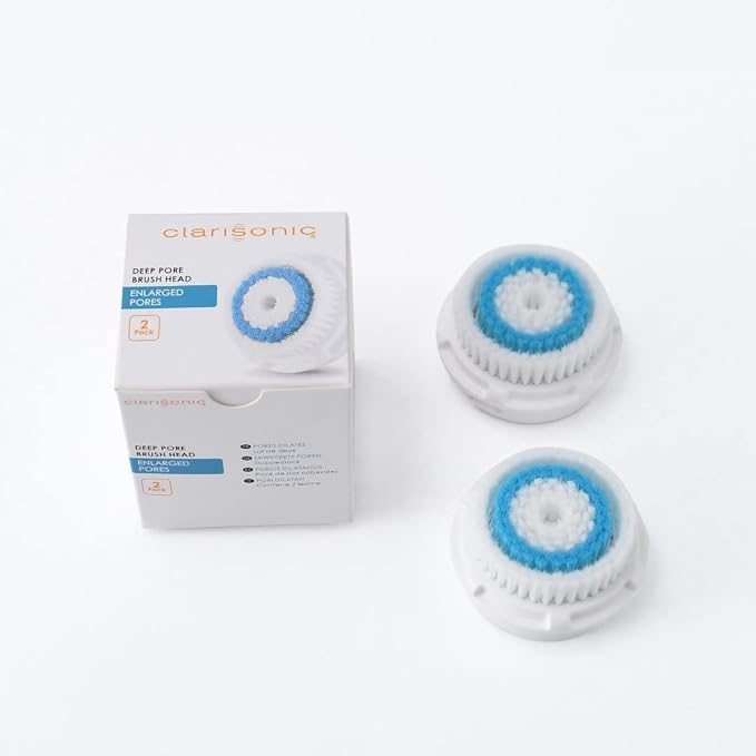 Clarisonic Brush Head Replacements | Compatible with Mia 1, Mia 2, Mia Fit, Alpha Fit, Smart Profile Uplift and Alpha Fit | Added to Transparency Portal, Deep Pore (2Count)