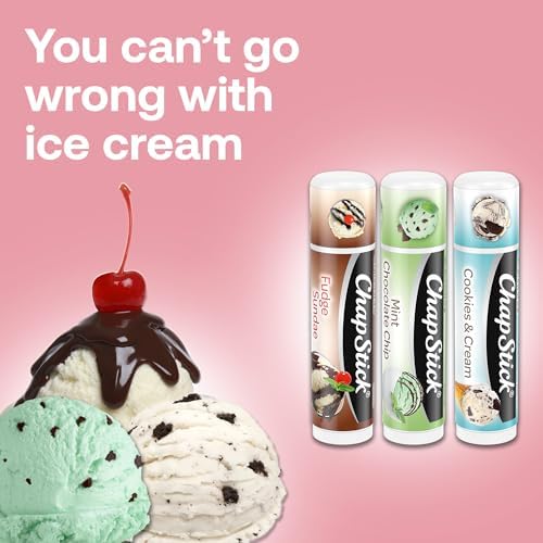 ChapStick Lip Care Bundle – Ice Cream Classics + Cake Batter Lip Balm, 0.15 Oz Ea (5 Piece Set)