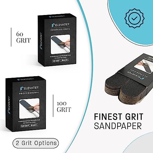 Professional Pedicure File Refills - Pack of 50 Foot File Replacement Pads - Black - Disposable Foot Files for Pedicures - Pedi Foot File Pads with Water Resistant Strong Adhesive (100 Grit)