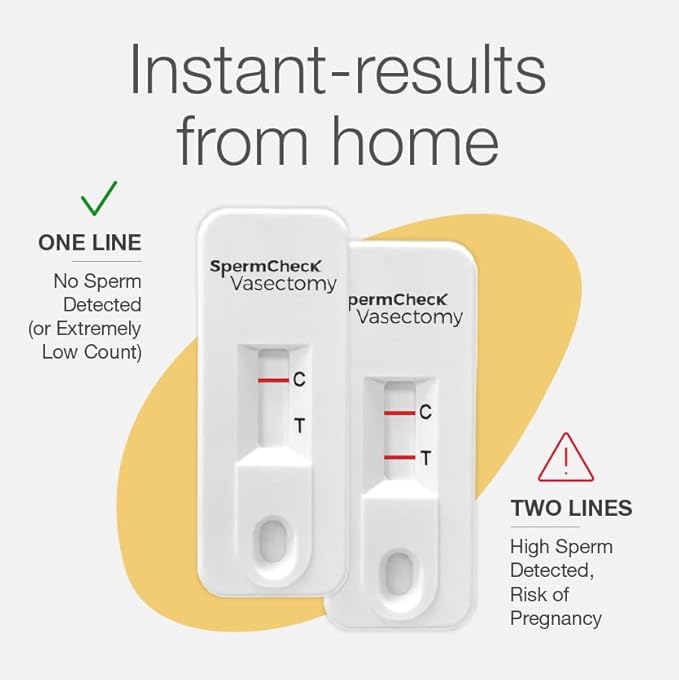 Vasectomy Home Test Kit - Check Sperm Count Post Vasectomy - 2 Pack - Easy to Read, Private - 98% Accuracy - FSA HSA Eligible - FDA Cleared