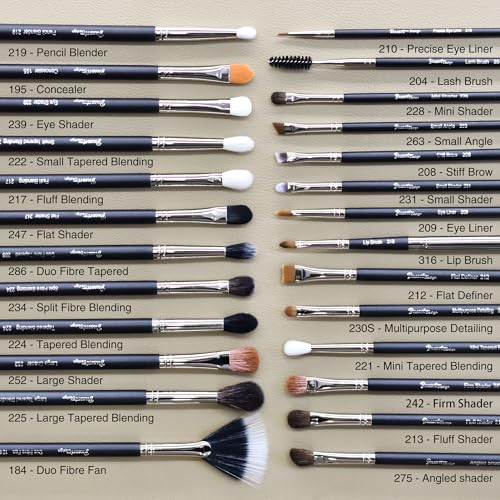 Makeup Artist MUST HAVES 42Pcs Makeup Brushes Set with Real Natural Goat Hair By BUEART DESIGN (42Pcs Matte Pearl Black)