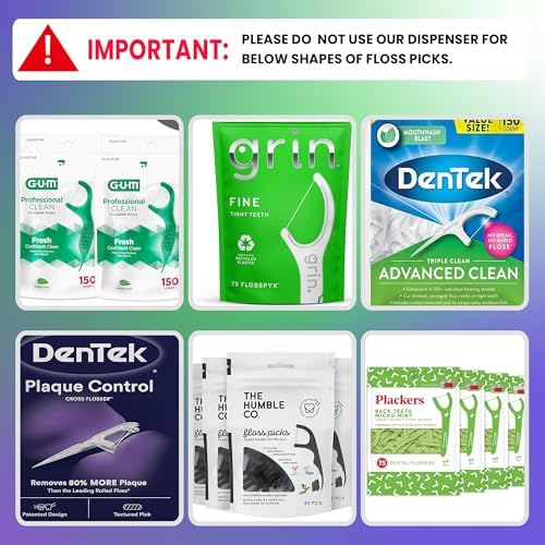 Empty Floss Pick Holder, Floss Pick Dispenser for Cleaning Teeth, Travel Floss Picks Case Flosser Dispenser, Flosser Holder