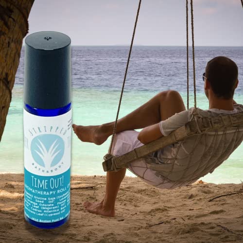 TIME OUT Aromatherapy Roll-On w/Lavender, Ylang Ylang & Cedarwood | Natural Essential Oils for Relaxation for Stress & Calming Relief | 100% Pure, Natural, Therapeutic Grade Oils | Stocking Stuffer
