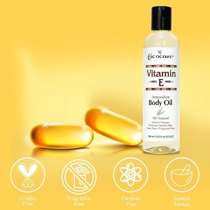 Cococare Natural Vitamin E Antioxidant Body Oil - Vitamin Therapy for All Skin Types - 8.5 fl oz - Pack of 6
