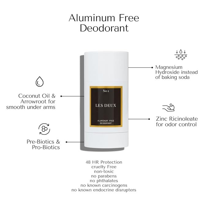 Natural Deodorant Stick - Unisex, Aluminum Free, Baking Soda Free, All Day Protection - No 1 - Incense, Cedar & Jasmine scent. Free From Parabens, Sulfates & Phthalates
