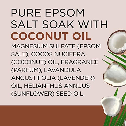 Dr Teal's Epsom Salt Magnesium Soak, Nourish & Protect with Coconut Oil, 3 lbs (Pack of 4)