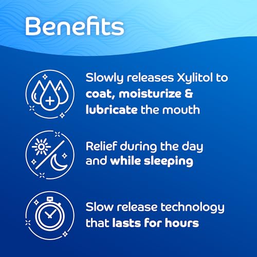 Oracoat XyliMelts for Dry Mouth Night Time or Day - Moisturizing Dry Mouth Adhering Discs, Sugar Free with Xylitol, 40 Count - 6 Pack, Slightly-Sweet Flavor, 8-Hour Relief